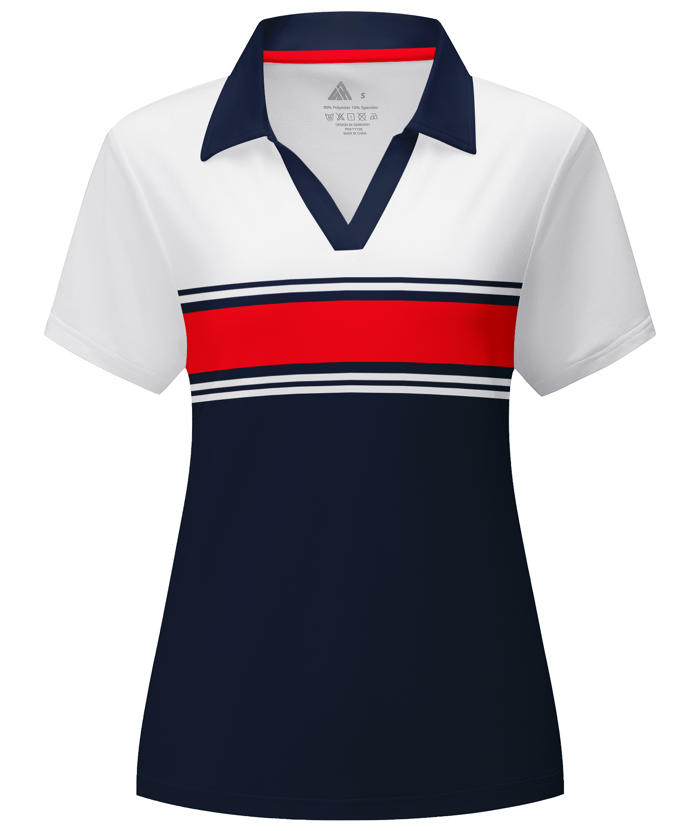 ZITY Women's Casual V Neck Slim Fit Golf Polo Shirt-CFWTX00035